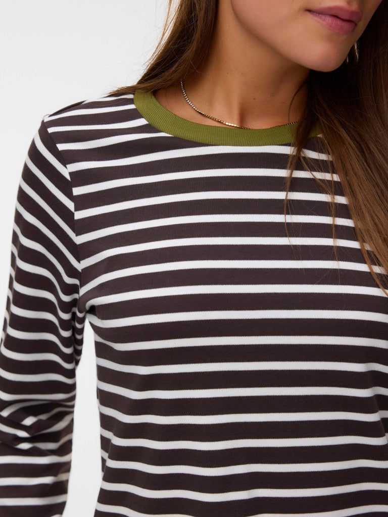 Vmbopha Ls O-Neck Contrast Top
