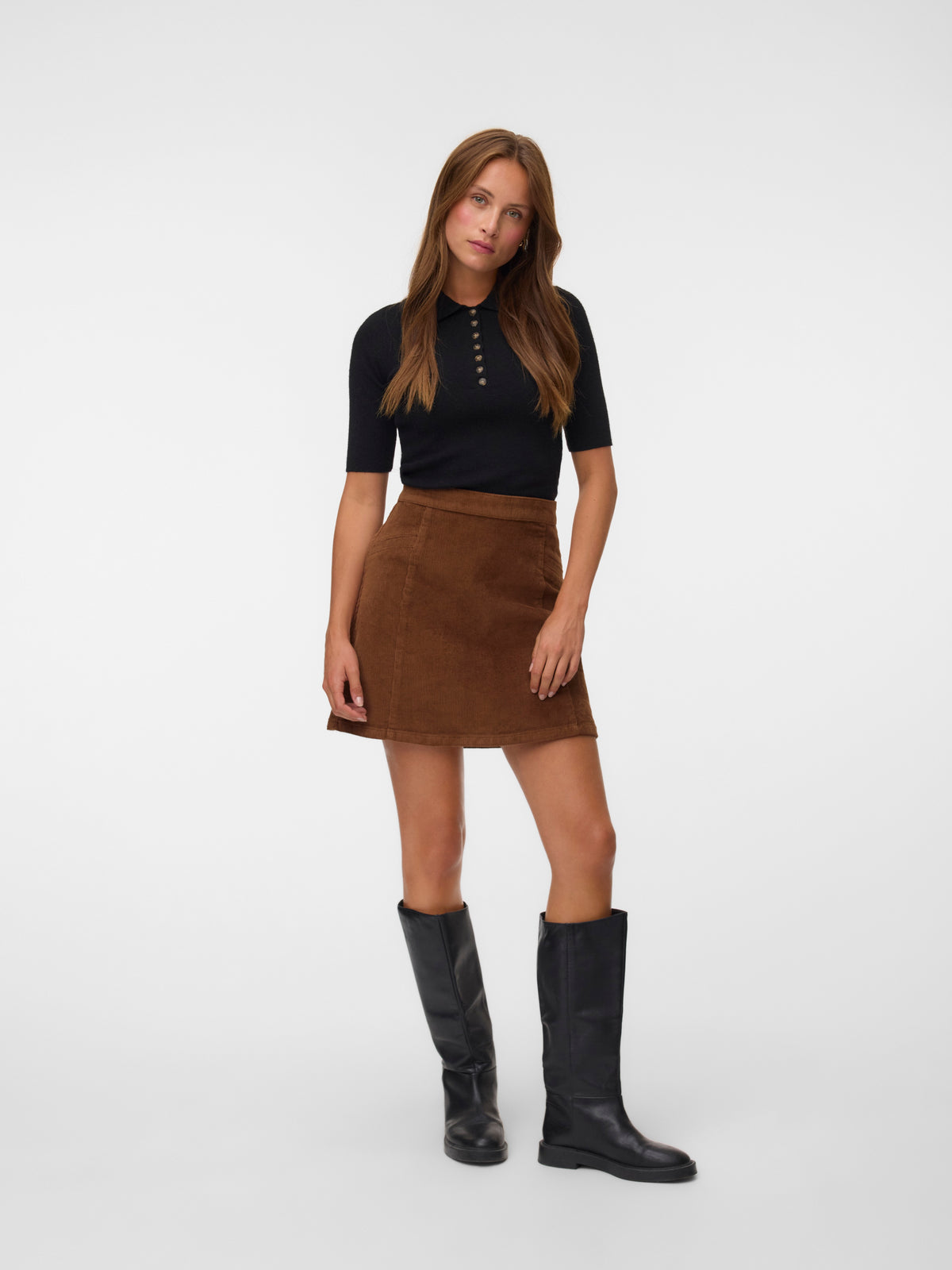 Vmkata Hr Corduroy Short Skirt Noos