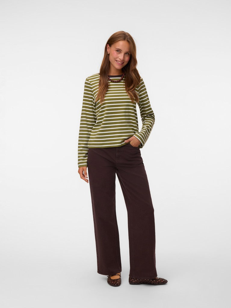 Vmbopha Ls O-Neck Contrast Top