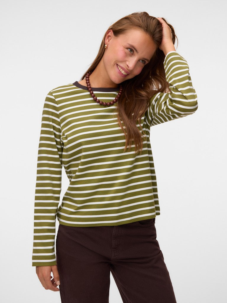 Vmbopha Ls O-Neck Contrast Top