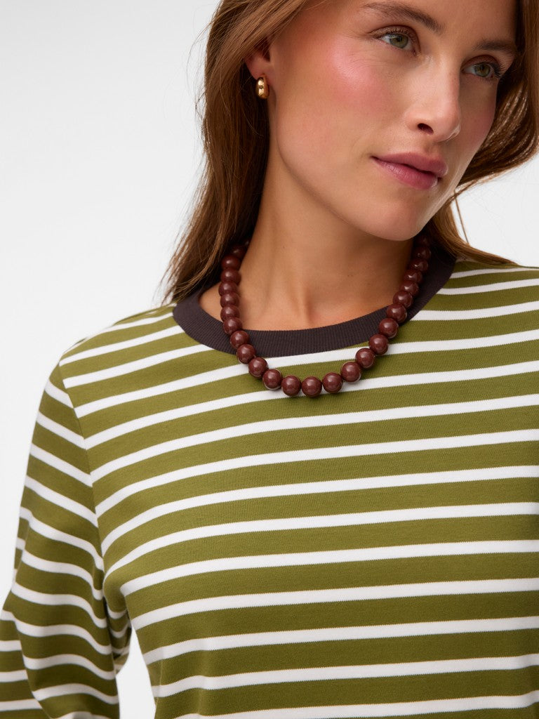 Vmbopha Ls O-Neck Contrast Top