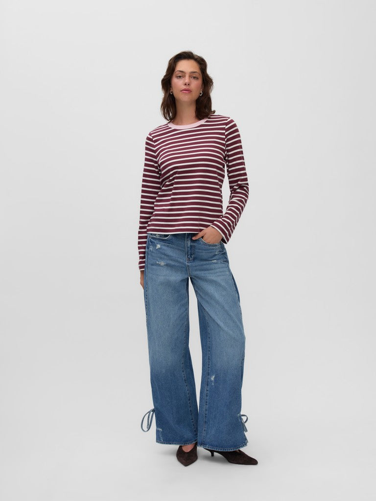 Vmbopha Ls O-Neck Contrast Top
