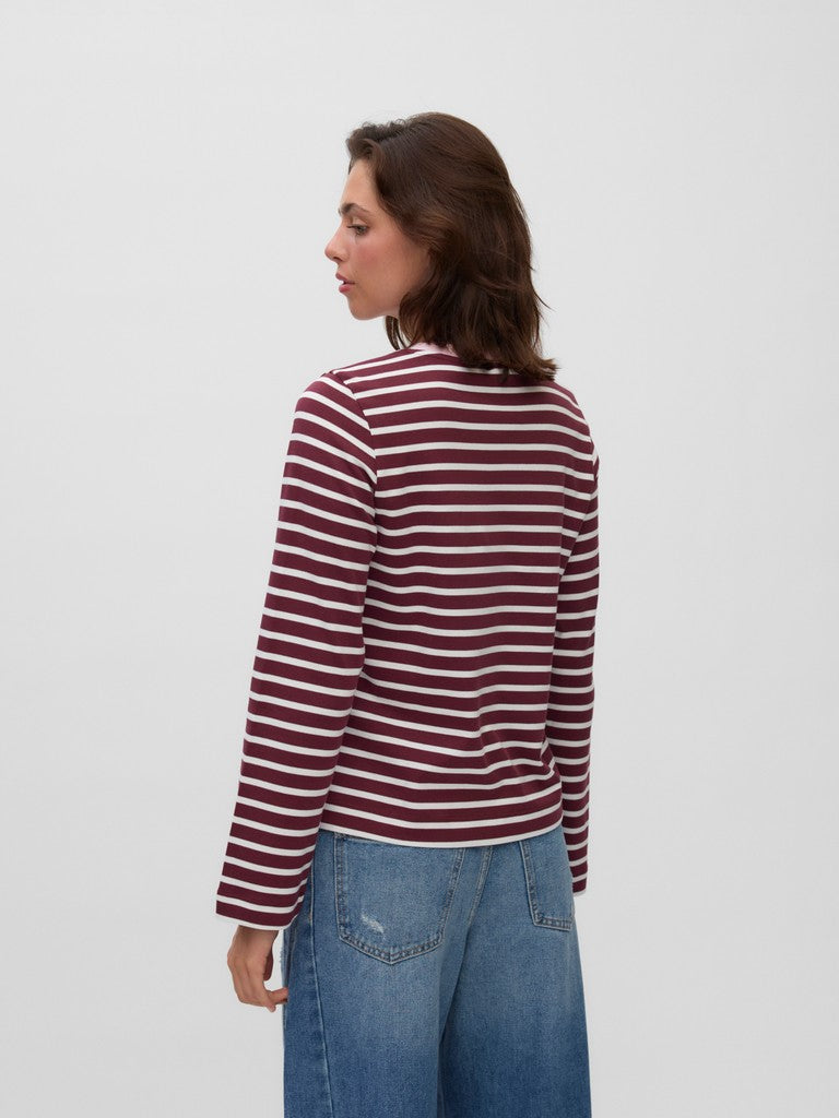 Vmbopha Ls O-Neck Contrast Top