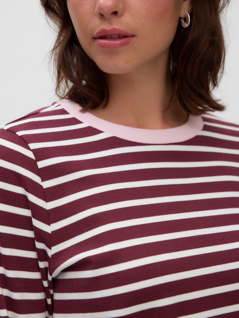 Vmbopha Ls O-Neck Contrast Top