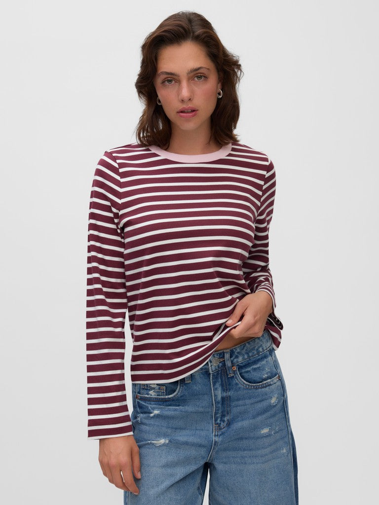Vmbopha Ls O-Neck Contrast Top