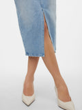 Light Blue Denim Rokken - Vmveri Hr Calf Denim Skirt Noos van Vero moda