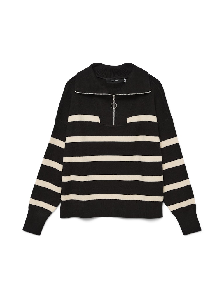 Pulls - Vmsaba Stripe Ls Highneck Blouse Noos - AW24 van Vero moda