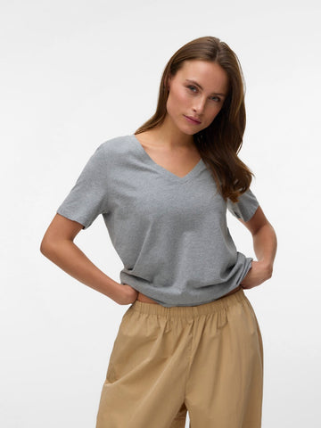 Vmpaulina Ss V-Neck T-Shirt Noos