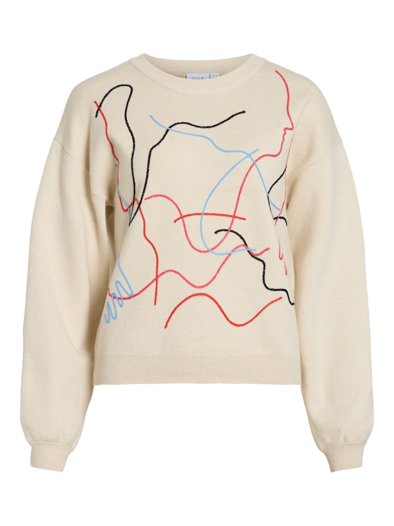 Birch Knitwear - Viane L/S Graphic Knit van Vila