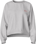 Light Grey Melange AURORA RED BISOUS BISOUS Sweaters - Viminna Loose Text Sweatshirt van Vila