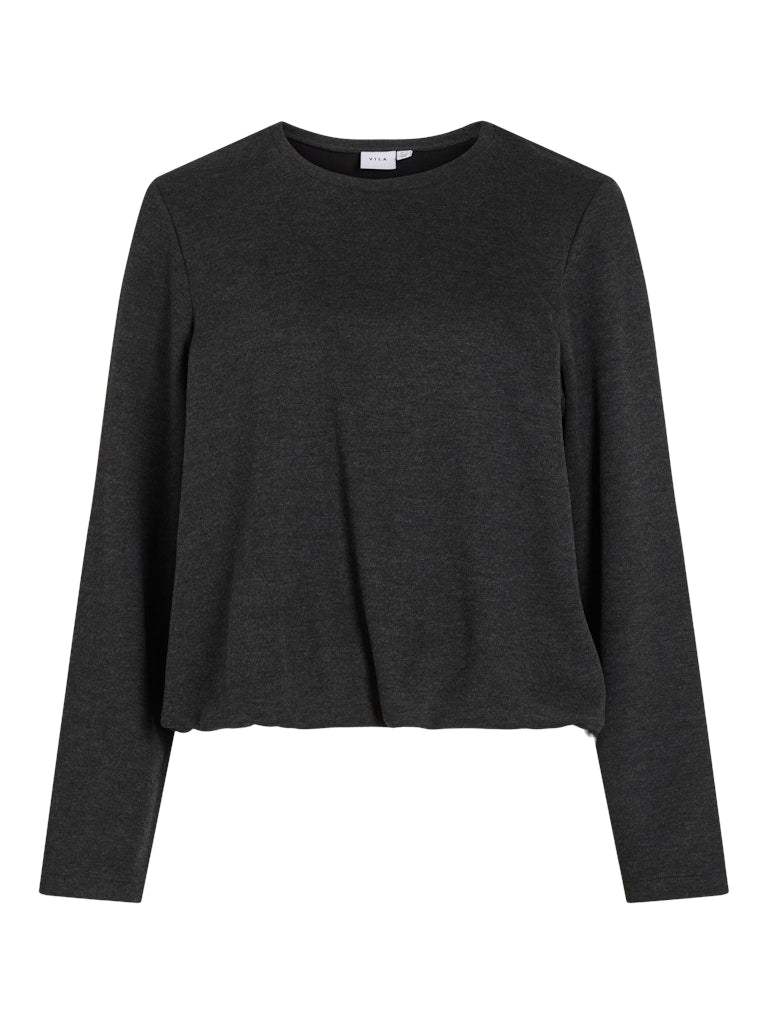 Dark grey melange Sweaters - Visila L/S Balloon Sweatshirt van Vila