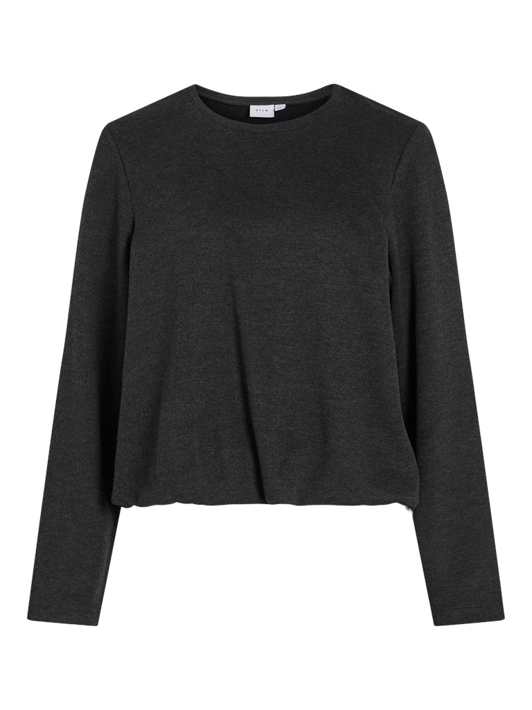 Dark grey melange Sweaters - Visila L/S Balloon Sweatshirt van Vila