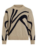 Natural melange Pulls - Vitif Jacquard L/S Knit Top - Noos van Vila