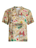 Bistre PLAYFUL MULTI COLORED Tops - Viprina Esa V-Neck S/S Top van Vila