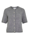 Medium Grey Melange Pulls - Vidainty O-Neck 2/4 Knit Cardigan van Vila