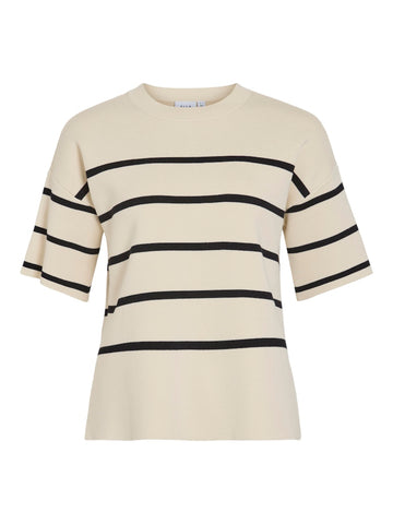 Birch Pulls - Viostria O-Neck 2/4 Striped Knit Top van Vila