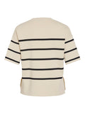 Pulls - Viostria O-Neck 2/4 Striped Knit Top van Vila