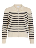 Birch Cardigans - Viostria L/S Zipper Stripe Knit Cardigan van Vila