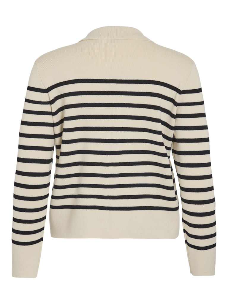 Birch Cardigans - Viostria L/S Zipper Stripe Knit Cardigan van Vila