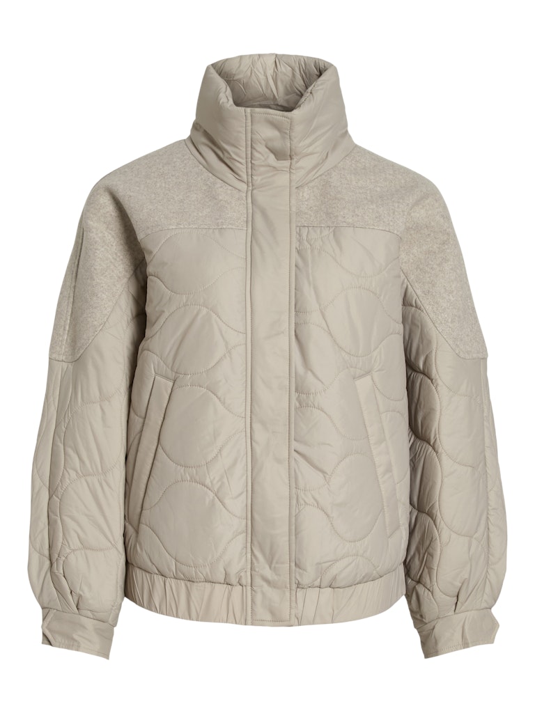 Natural melange Jassen - Vialfie L/S Quilted Jacket van Vila