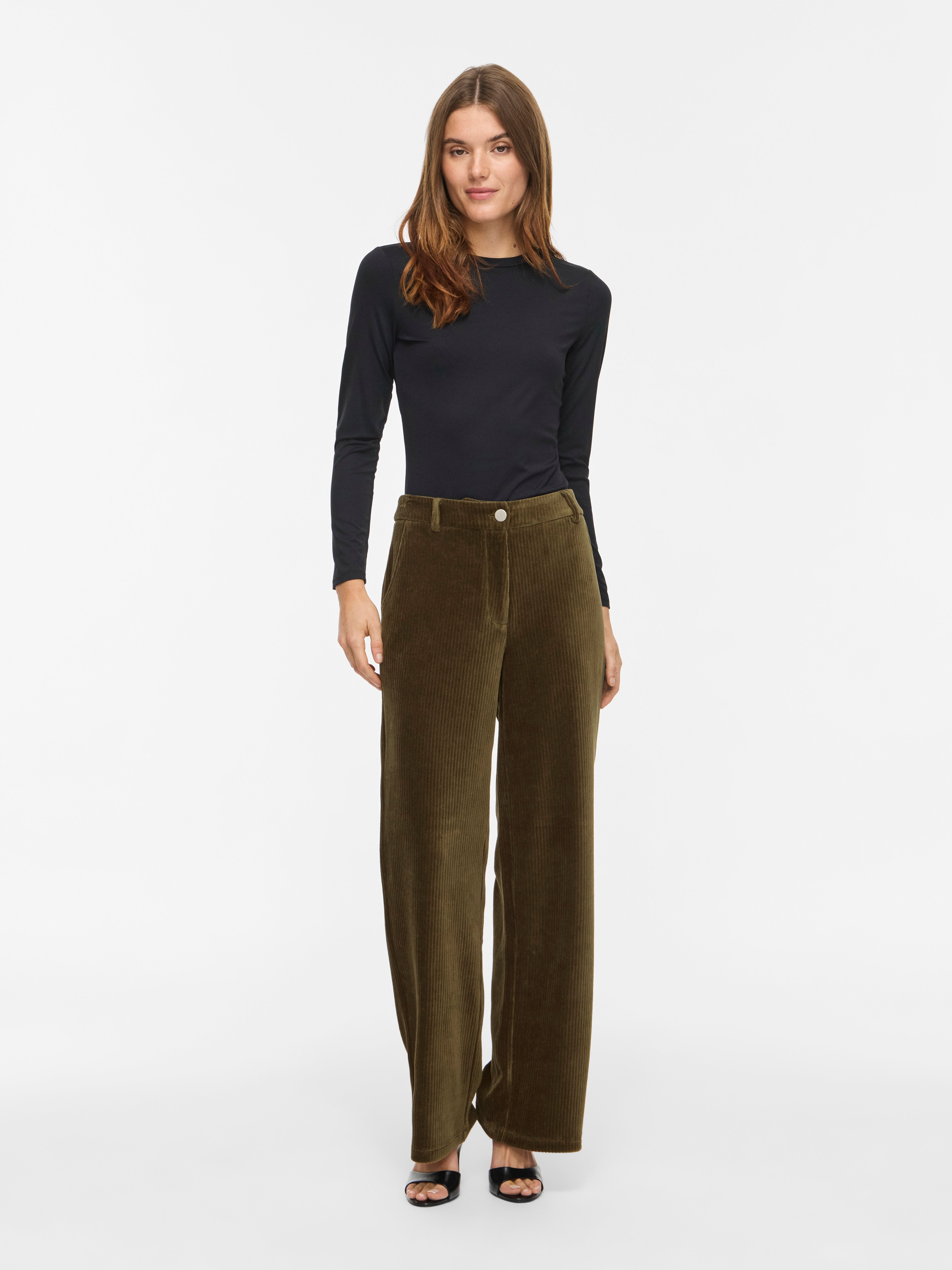 Vikita Rw Wide Corduroy Pants Noos - forest