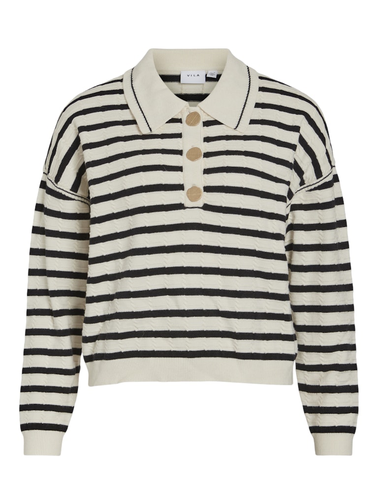 Pulls Vimalfine L/S Polo Knit Top van Vila