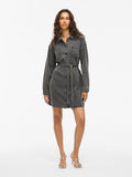 Dark Grey Denim Jurken - Vikiki L/S Denim Shirt Dress van Vila