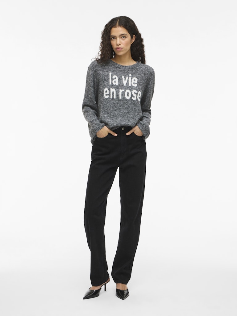 Pulls - Vimelie O-Neck L/S Detail Knit Top van Vila