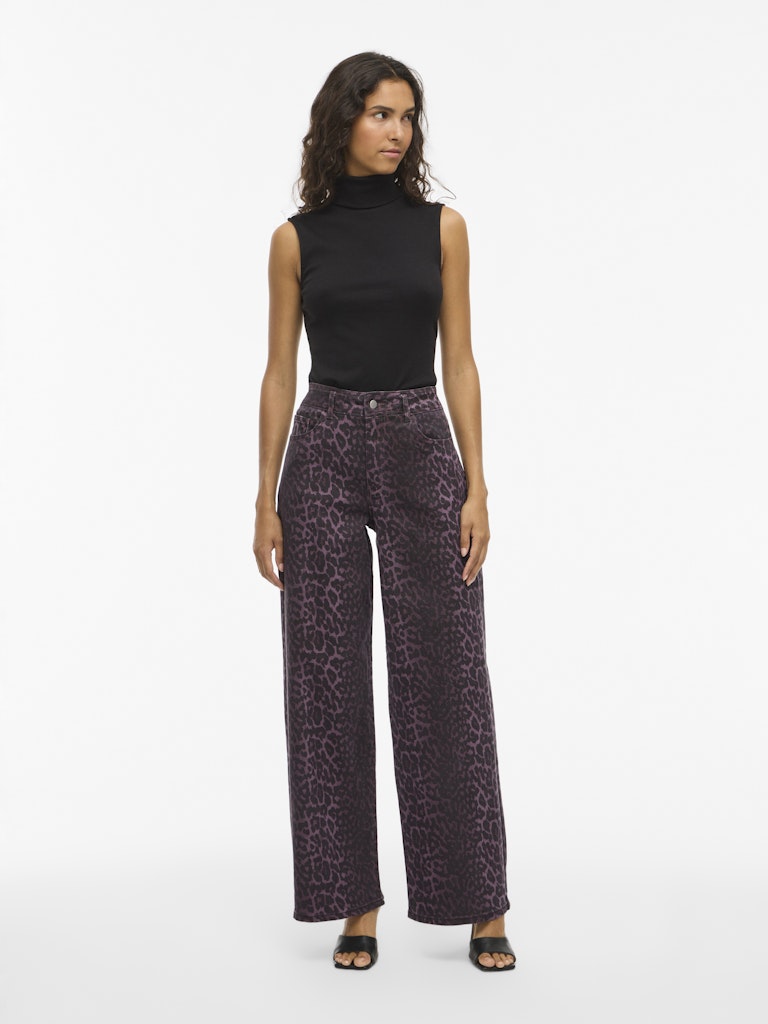 Jeans - Vichia Hw Colorful Leo Jeans van Vila