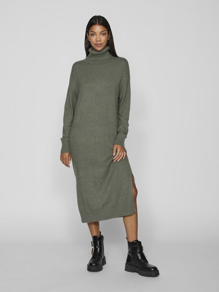 Jurken Viril Roll Neck L/S Midi Dress Noos - AW24 van Vila