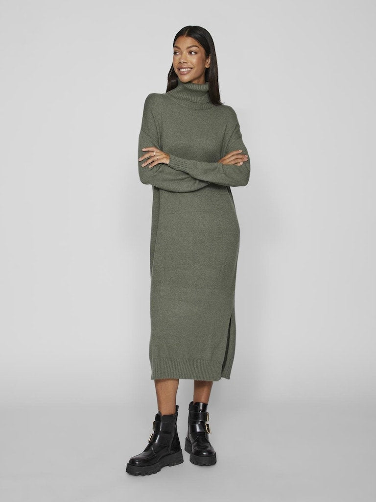 Jurken Viril Roll Neck L/S Midi Dress Noos - AW24 van Vila