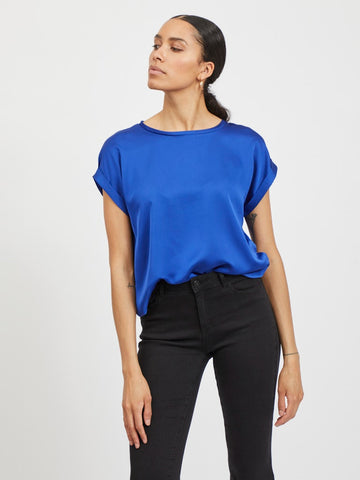 Tops - Viellette S/S Satin Top Noos - SS25 van Vila