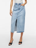 Light Blue Denim WASH LBD 065 Rokken - Vijaf Hw Midi Denim Skirt Noos - SS25 van Vila