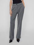 Medium Grey Melange Broeken - Vivarone Rw Straight Pants van Vila