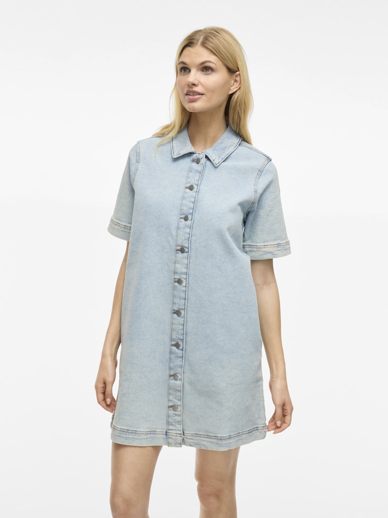 Jurken - Visol 2/4 Sleeve Button Dress van Vila