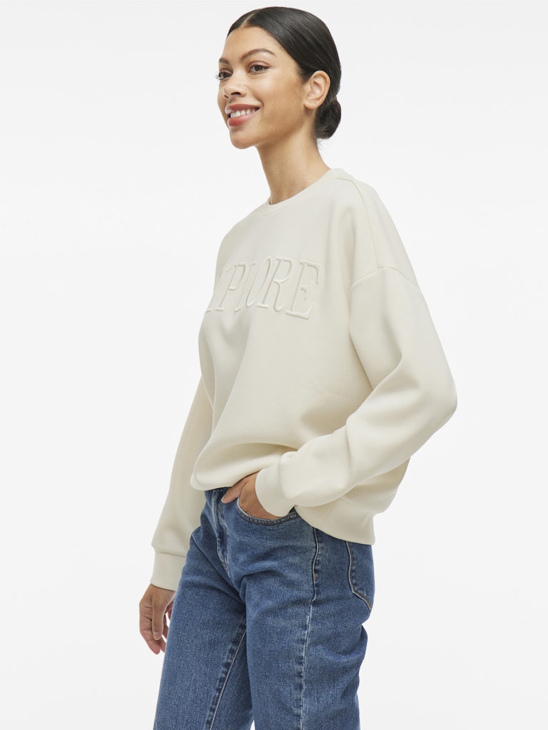 Birch EMB EXPLORE Sweaters - Vireflect New Emb L/S Sweat Top van Vila