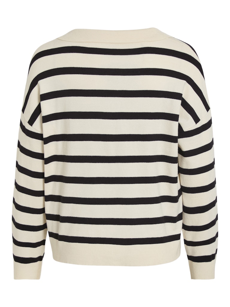 Knitwear - Viamanda L/S Striped Polo Knit van Vila