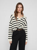 Knitwear - Viamanda L/S Striped Polo Knit van Vila