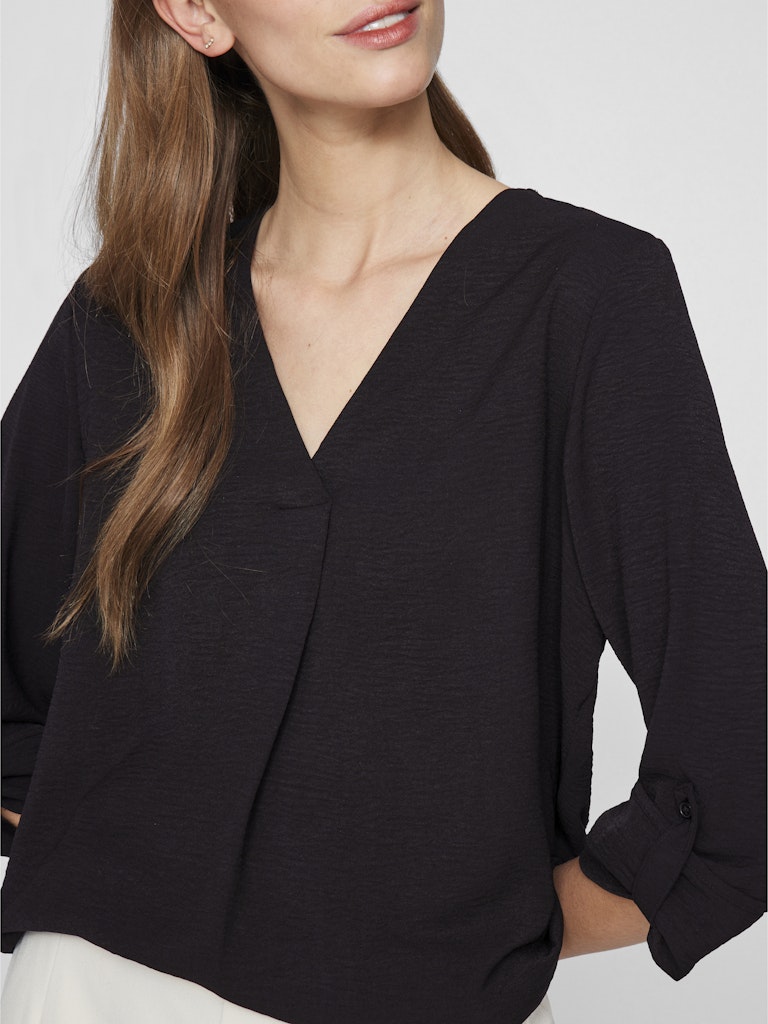 Black Beauty Tops - Vijosa 3/4 V-Neck Top Noos - SS25 van Vila