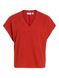 Aurora red Tops - Viamy V-Neck 2/4 Top van Vila