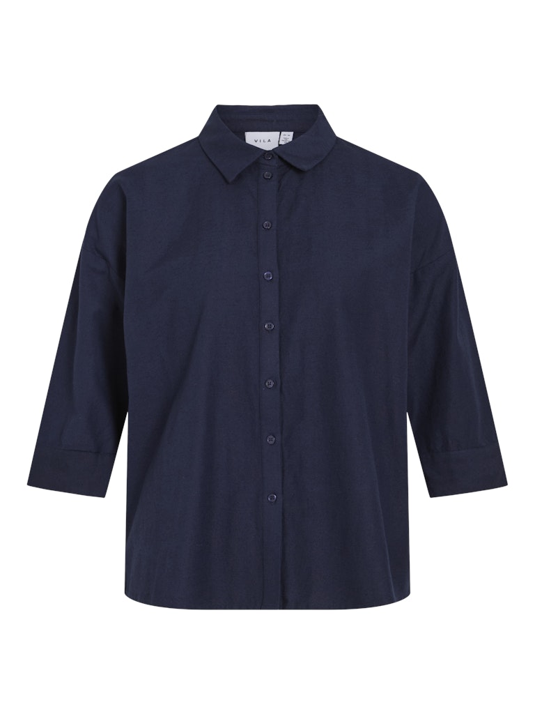 Navy Blazer Shirts - Vilorena 3/4 Oversize Shirt van Vila