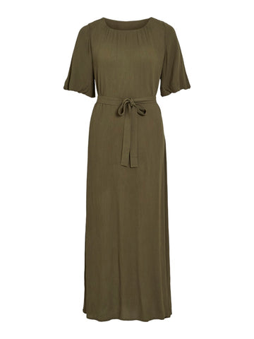 Deep Depths Jurken - Vipaliva O-Neck 2/4 Ankle Dress van Vila