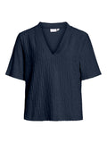 Navy Blazer Tops - Vimaratea V-Neck 2/4 Top van Vila