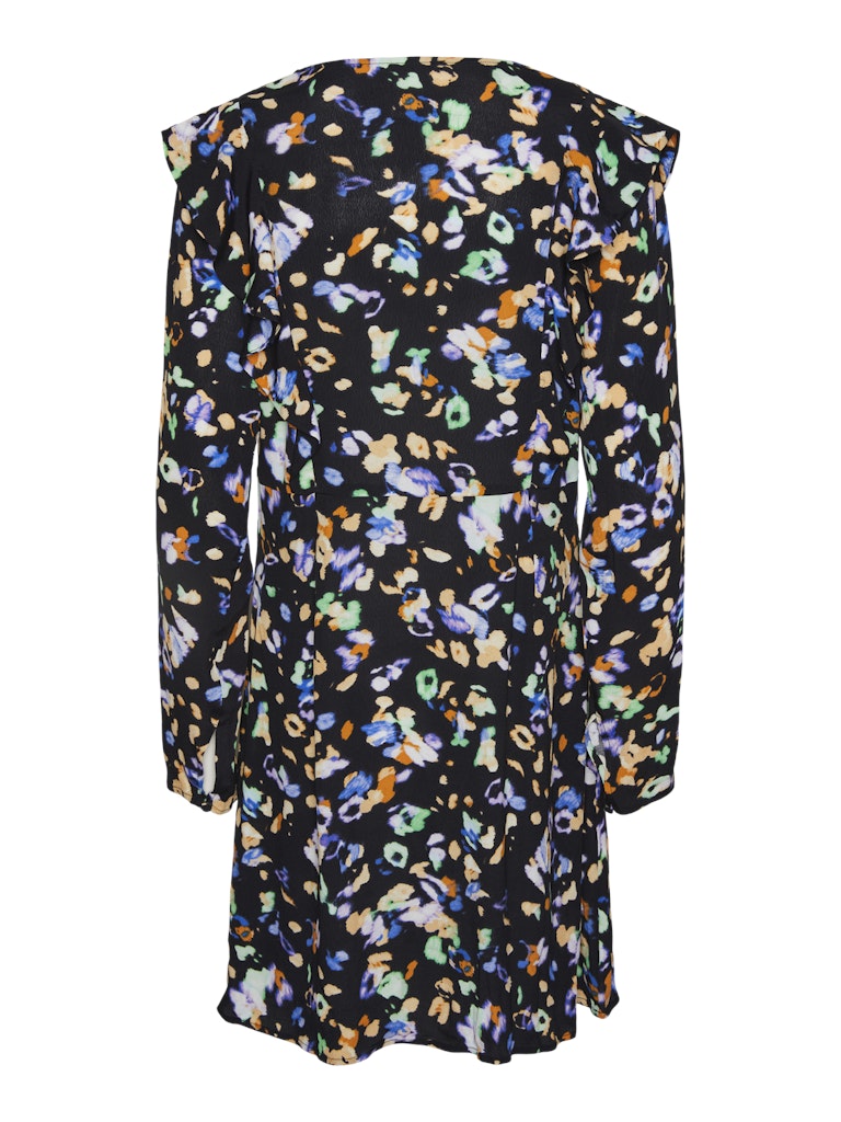 Black Lera print Jurken - Yaslera Ls Shirt Dress van Y.A.S