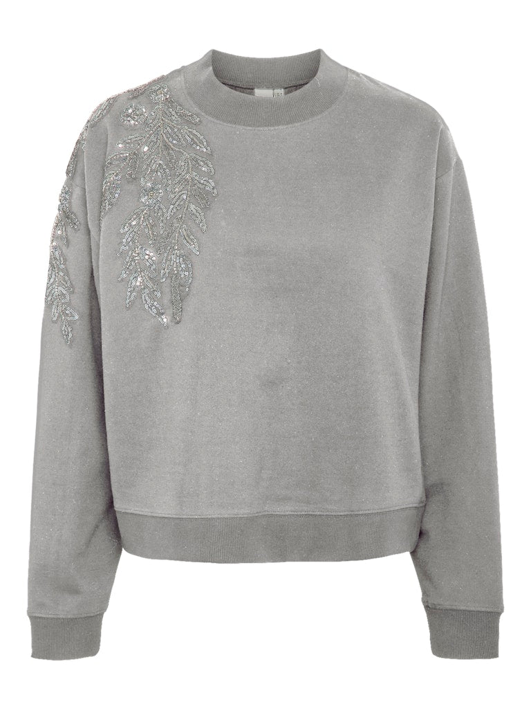 Medium Grey Melange Sweaters - Yaseveline Ls Embellished Sweat van Y.A.S