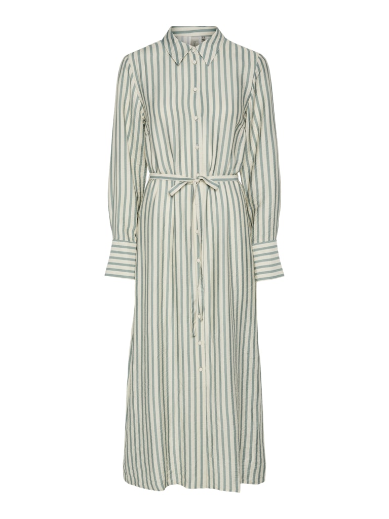 Birch Iceberg green stripe Jurken - Yaskaya Ls Long Shirt Dress Noos - SS25 van Y.A.S