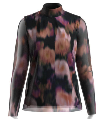 Black Tops - Yasmindy High Neck Ls Mesh Top - Show van Y.A.S