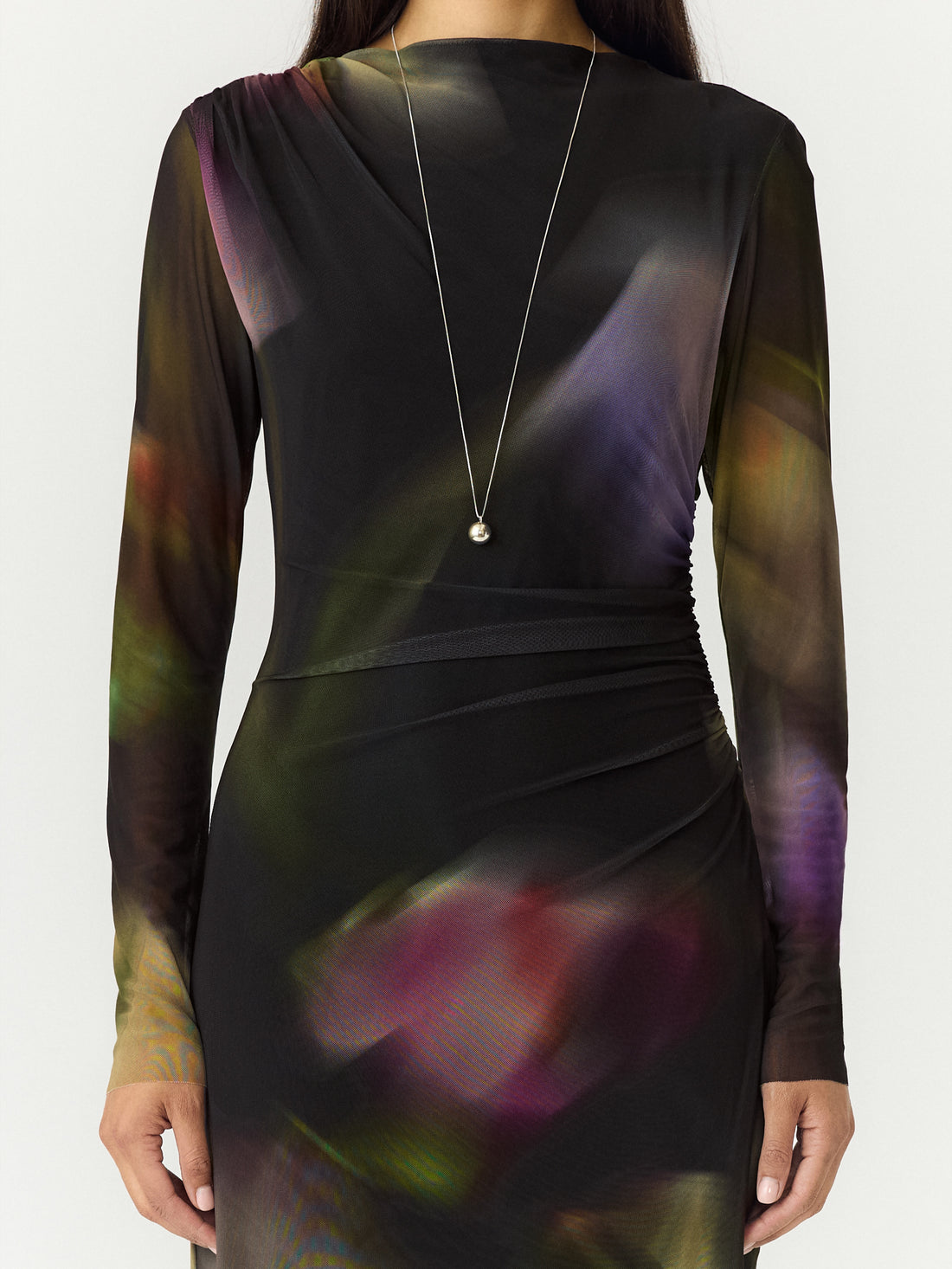 Yasshama Ls Long Mesh Dress