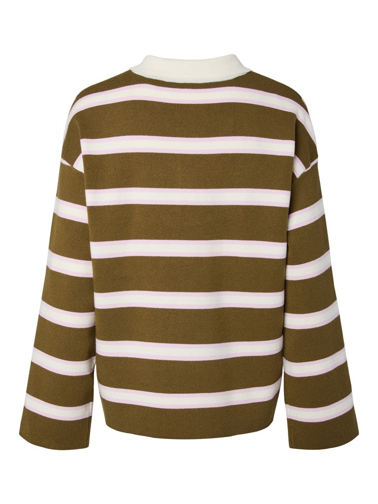 Yasisabell Ls Polo Knit Pullover Noos - AW26