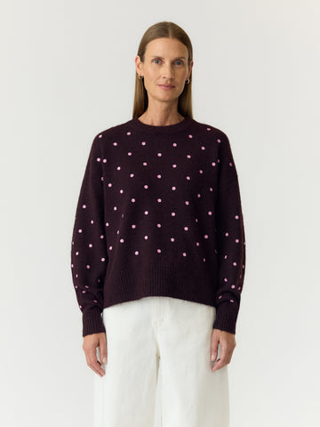 Yasflo Ls Embroided Knit Pullover
